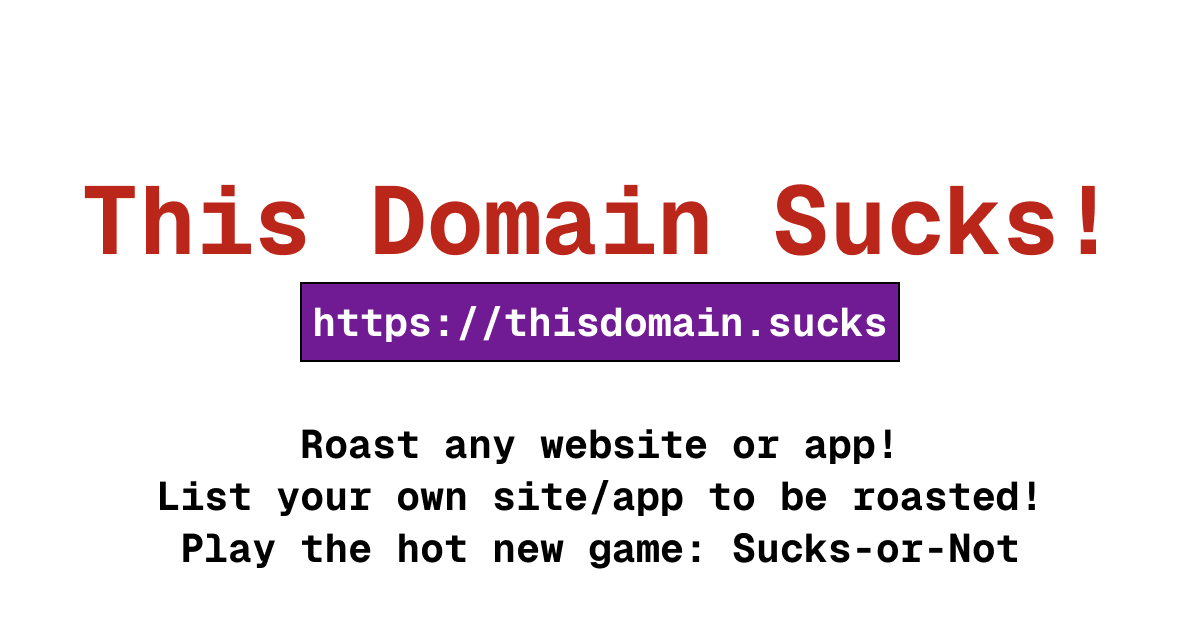 Domain Sucks